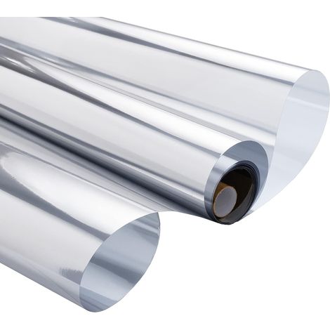 Einseitig Transparente, Statisch Haftende Fensterfolie – Reflektierender Aufkleber – Selbstklebend – Blendfrei – 40 X 200 Cm – Silber