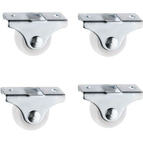 Set Mit 4 Weißen 25-mm-unterlegscheiben Aus Gummi Und Kunststoff, Befestigt In Einem Drehbaren Metallgehäuse – Für Möbel Und Haushaltsgeräte