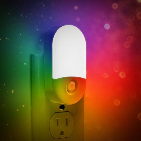 Buntes Nachtlicht - Mit Sensor, Einstellbarer Helligkeit, Geeignet Für Nachttische, Flure Usw., 1 Stück.
