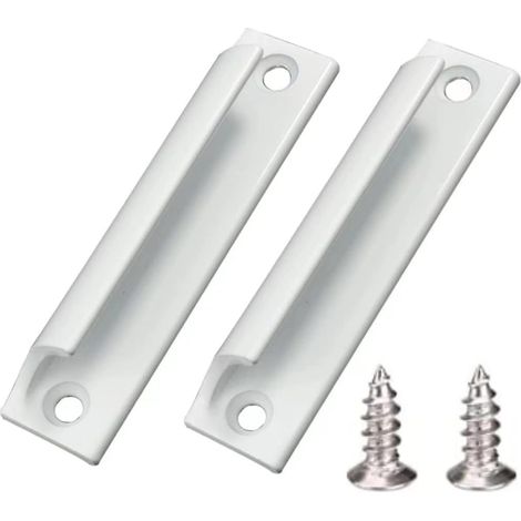 Set Mit 2 Weißen Griffen Aus Aluminiumlegierung Für Schiebetüren, Balkontüren, Schrankschubladen, Fenster Und Möbel, Inklusive Schrauben.