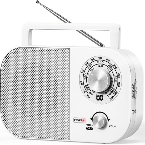 Tragbares Am/fm/sw-radio, Tragbares Radio Für Zuhause/im Freien/beim Camping/für Notfälle (weiß).