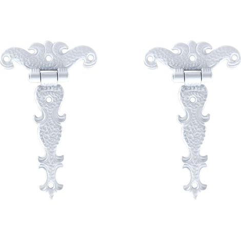 T-scharnier Aus Zinklegierung, Türscharnier Mit Schrauben, 11,3 Cm X 6,9 Cm, Weiß, 2 Stück