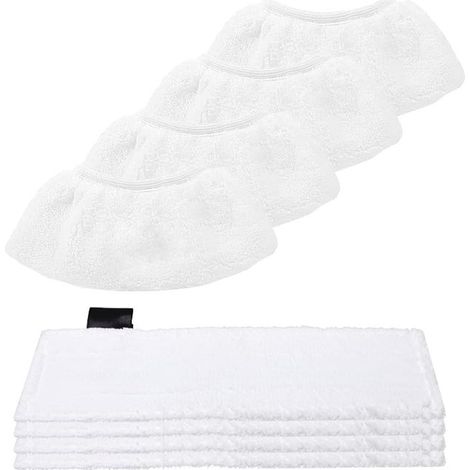 8 Mikrofaserbezüge Für Kärcher Dampfreiniger, Bezüge Für Boden- Und Handdüsen, 4 Wischmopp-pads + 4 Düsen