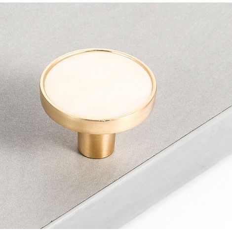 Set Aus 4 Weißen 32-mm-tür- Und Schubladengriffen Mit Einem Runden Loch, Für Küchenmöbel, Schränke Und Kleiderschränke.