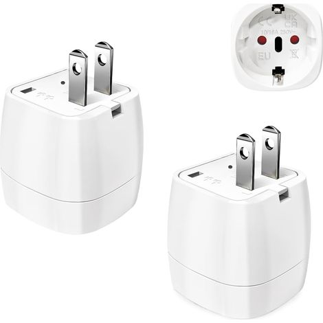 Set Mit 2 Us-standardsteckeradaptern, Reiseadapter, Japanischer/europäischer Stecker Auf Us-stecker