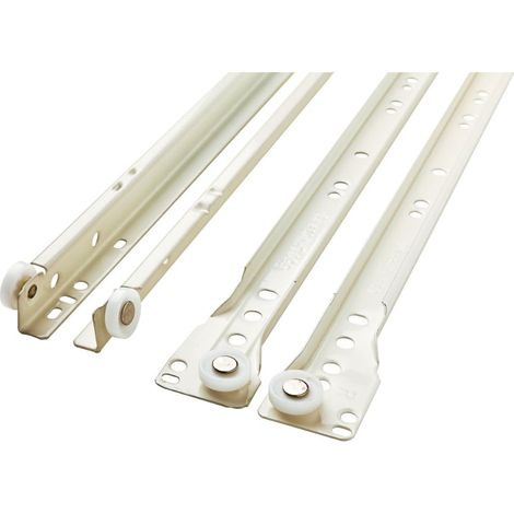 Schubladenschienen-set – Passend Für Die Meisten Unteren/seitlichen Schubladen – 1 Set, Weiß, 40 Cm