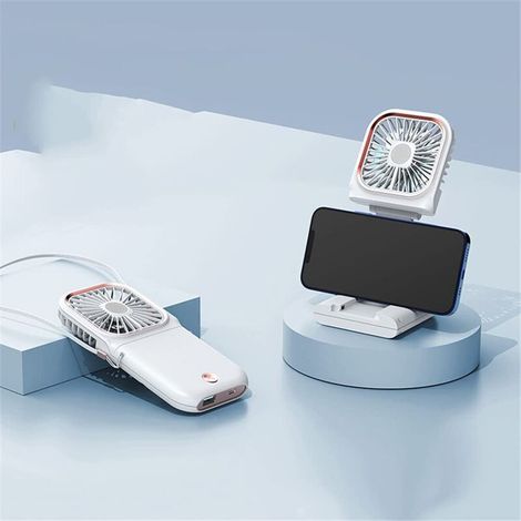 Tragbarer Ventilator, Faltbarer Usb-tischventilator, Mini-nackenventilator, Weiß