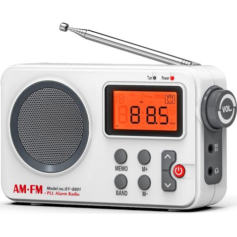 Kleines, Tragbares Fm/am-radio, Transistorradio Mit Timeranschluss, Großem Display, Wecker, Manueller Speicherfunktion Und Kopfhöreranschluss
