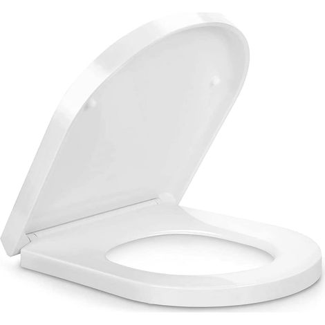 U-förmiger Wc-sitz – Absenkautomatik – Außenmaße: 45,5 X 35,8 Cm, Innenmaße: 29 X 22,5 Cm, Weiß, 1 Stück