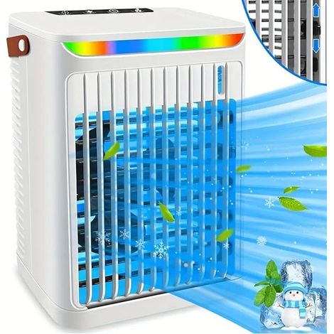 Mini-klimaanlage, Tragbarer Ventilator, Luftkühler, 5 Geschwindigkeitsstufen, Mit 680-ml-wassertank