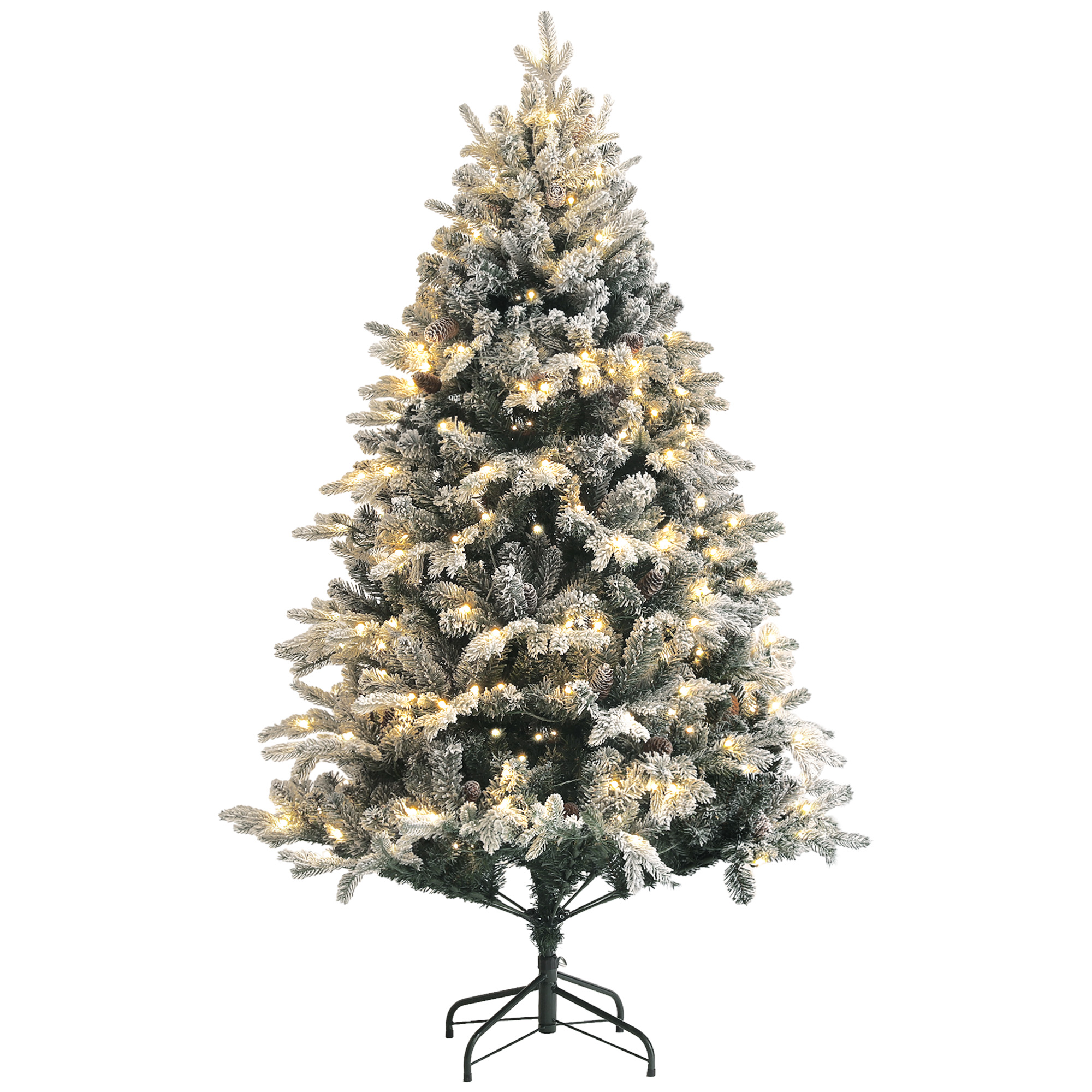 Künstlicher Weihnachtsbaum, 180 Cm, Led-beleuchtung, 793 Schneebedeckte Zweige, Äußerst Realistischer, Faltbarer Stahlständer Für Zuhause, Geschäfte Und Büros