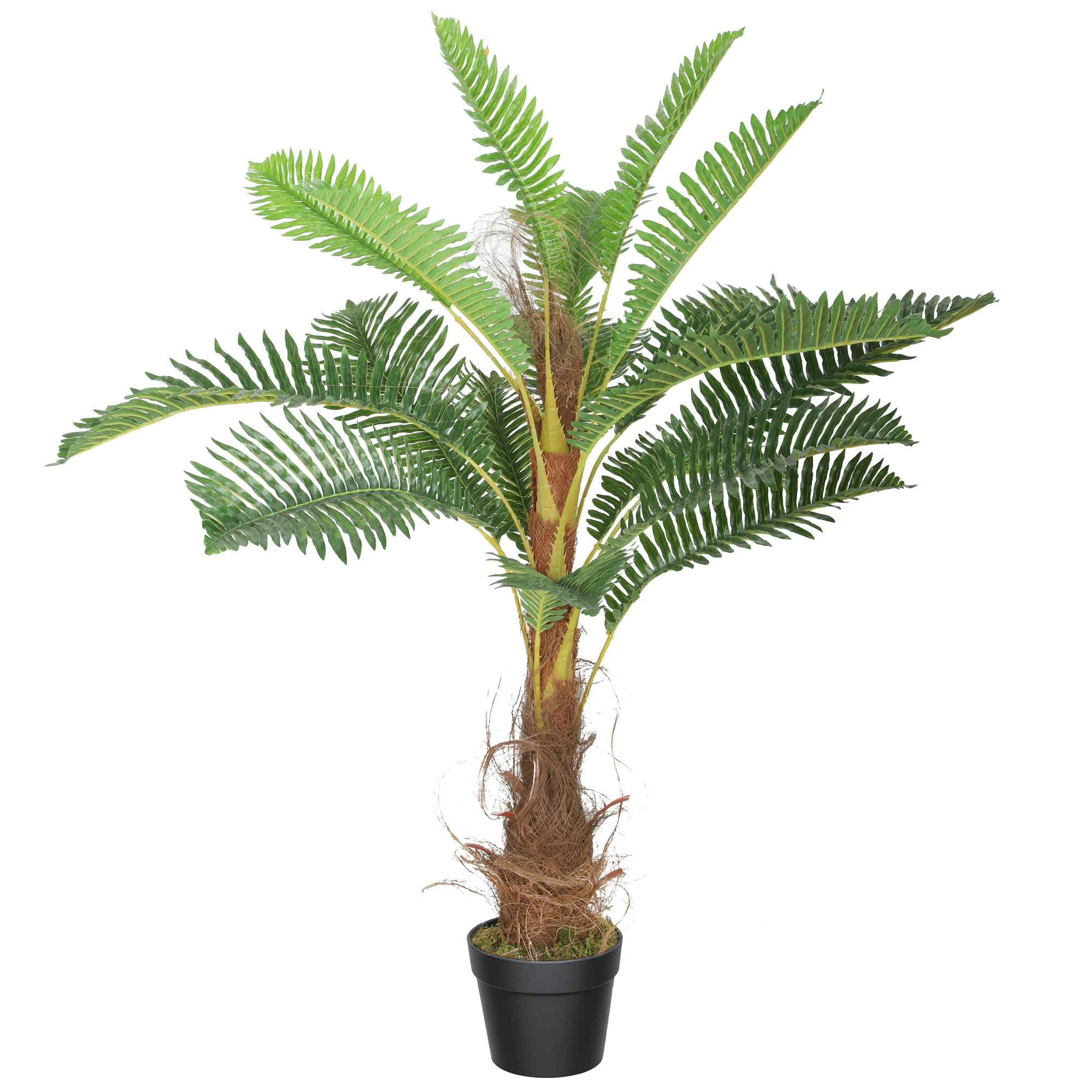 Künstliche Palme, 100 Cm, Mit 21 Peva-blättern, Dekopflanze Im Kunststofftopf, Grün