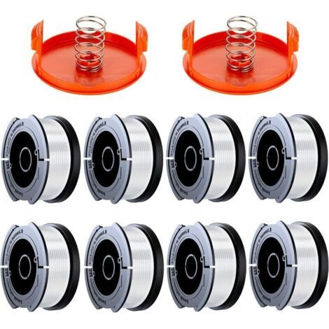 12er-pack Black & Decker Trimmerfadenspulen, 0,2 Cm Trimmerfadenspule (8 Trimmerfäden, 2 Schutzkappen, 2 Federn)...debuns
