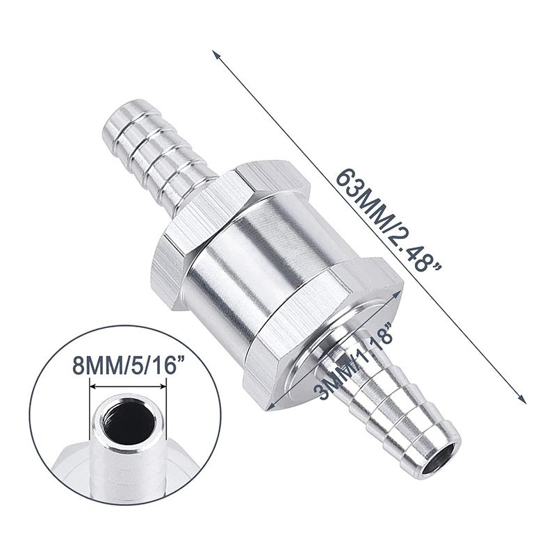 Satz Mit 4 Aluminium-rückschlagventilen 6-12 Mm – Einwegventil Für Benzin/diesel/wasser – Universell Für Autos, Boote Und Traktoren