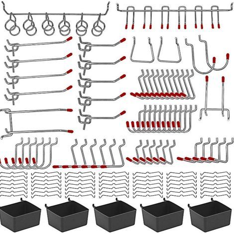Lochwand-haken-set – 114-teilig – Metall – Für Die Wandorganisation In Büro, Werkstatt Und Garage
