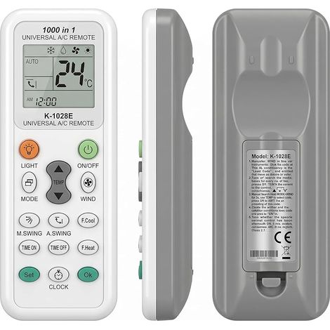 Universelle Fernbedienung Für Klimaanlage K-1028e, 1000-in-1-lcd-universalfernbedienung, Kompatibel Mit Lg, Samsung, Daikin, Gree, Midea, Haier Und Toshiba, Klimaanlagenersatz Mit Schnellkühlung