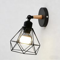 Vintage-industrie-wandleuchte Aus Metall, Wandlampe Mit E27-fassung Und Geometrischem Käfigdesign, Leuchte Für Schlafzimmer, Wohnzimmer, Esszimmer, Flur Und Büro - Leuchtmittel Nicht Enthalten (b)