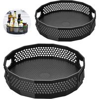 2er-pack Drehbares Gewürzregal Mit Lazy Susan-technologie, Drehbarer Gewürzhalter, Aufbewahrung Für Küchengewürze, Drehbarer Kunststoff-organizer Für Gewürze, Ölflaschen, Gläser (schwarz)