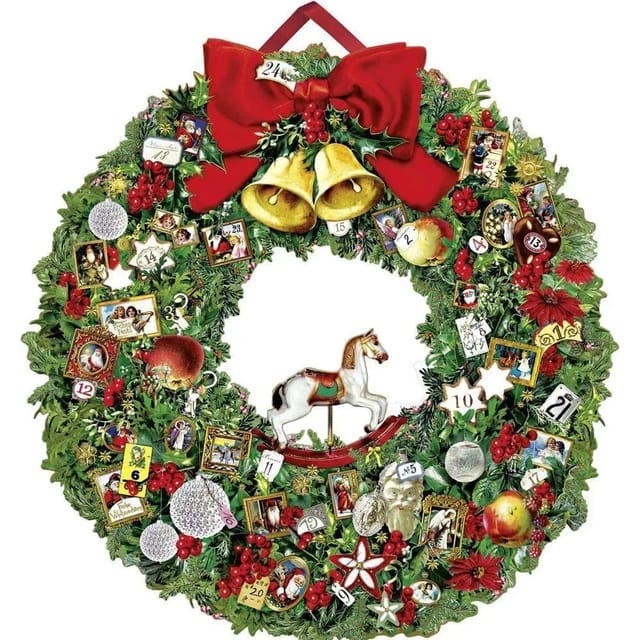 Festlicher Weihnachtskranz Adventskalender