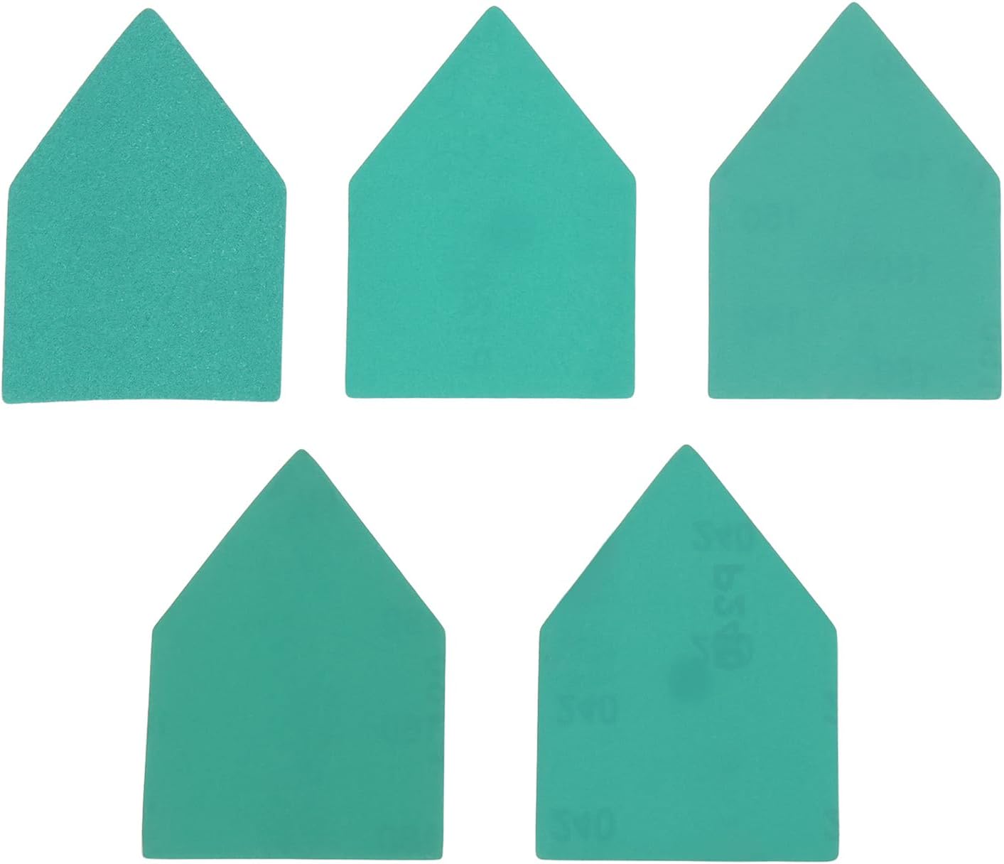 Ccykxalot De 50 Feuilles Abrasives Pentagonales Vertes De 8,9 Cm, 92 X 65 Mm, Grain 80/120/150/180/240, Compatibles Avec Les Ponceuses À Milwaukee M12