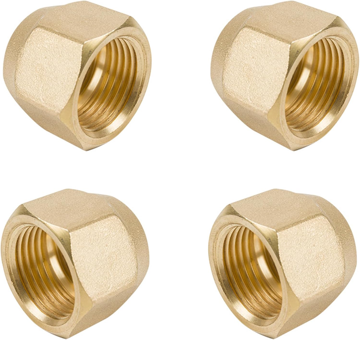 Ccykxa4 Pcs Split Écrou À Sertir,bouchon À Sertir En Laiton,laiton Écrous ,3/8 Pouce Pour Conduite De Frigorigène Climatisation,adaptateur Pour Hvac (2”1/4)
