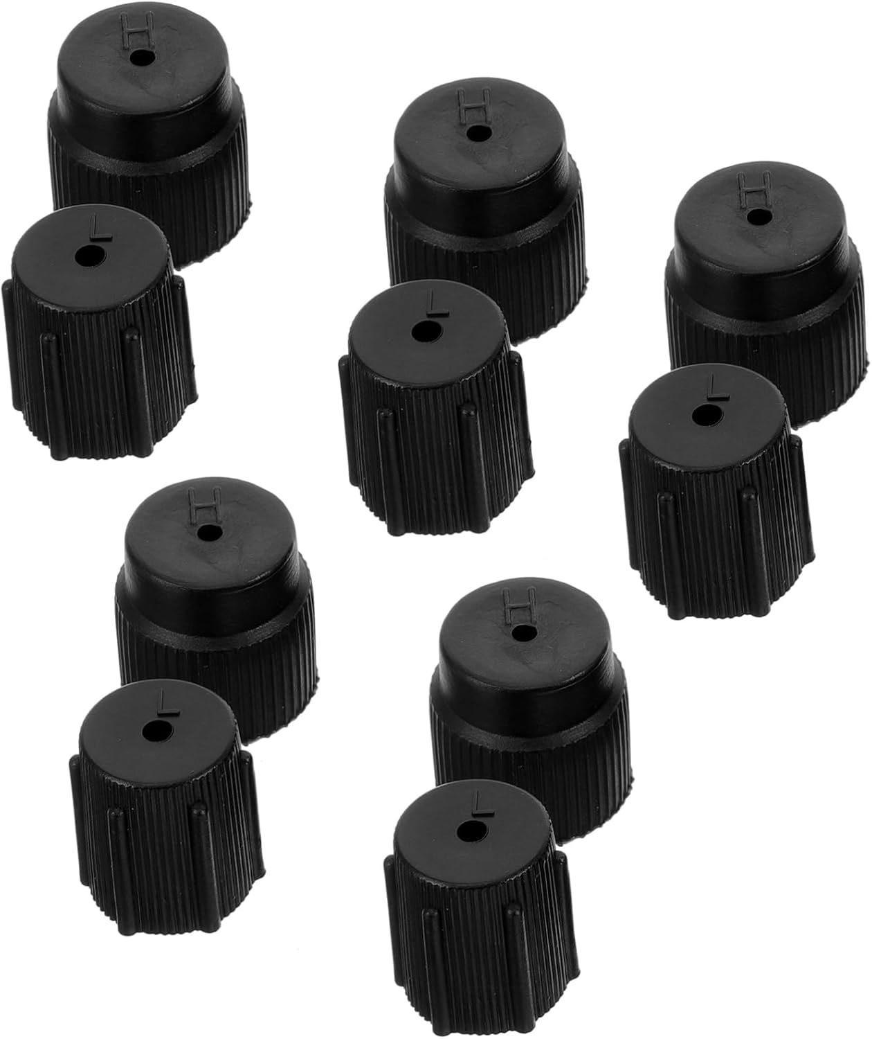 Ccykxakit De 10 Bouchons De Valve De Climatisation Voiture Abs Accessoires De Maintenance Auto Bouchon Haute Et Basse Pression Adapté À La Plupart Des