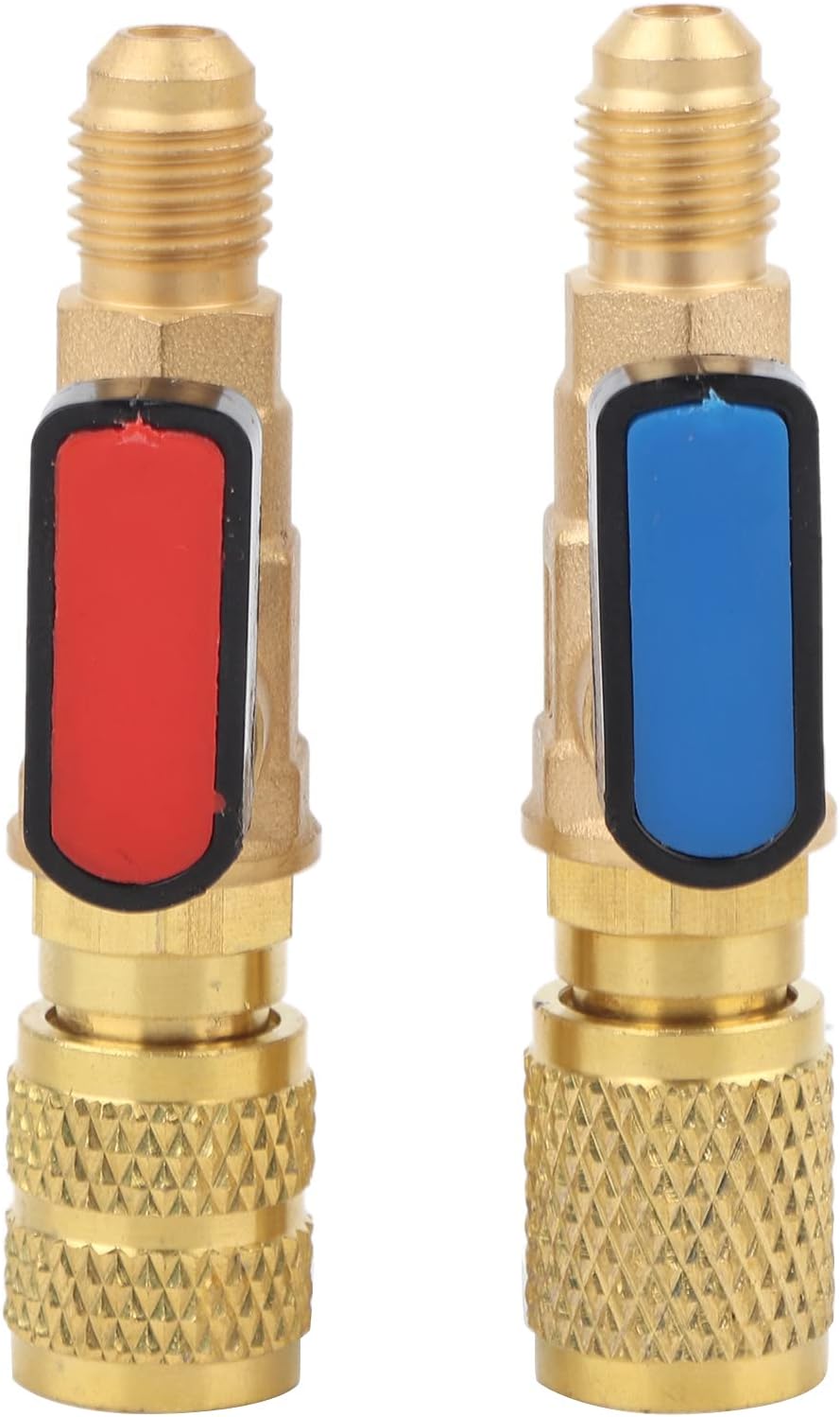 Ccykxa2 Pièces Robinet À Bille Pour Réfrigérant, Climatisation Adaptateur De Charge 1/4" Sae Tuyaux Hvac En Laiton Avec Vannes À Bille Pour R22 R410a