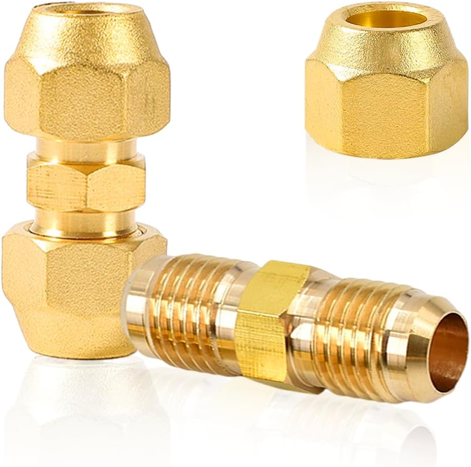Ccykxa1 Pièce 1/4 Pouce Connecteur De Tuyau En Cuivre Double Mamelon, Accessoires De Climatisationtuyaucuivre De 6,35 Mm Accessoires De Climatisation (1/4")