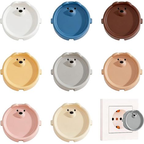 Ccykxa Set Mit 8 Steckdosenabdeckungen Typ F Mit Smiley-gesicht – Silikon – Dekorativer Schutz – Verhindert Versehentlichen Kontakt Durch Kinder, Steckdosenabdeckungen, Staubschutz