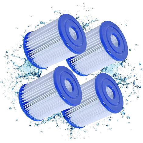 Ccykxa Filterkartuschen Größe I Für Schwimmbäder, Für Schwimmbadpumpen, Aufblasbare Schwimmbadfilter, Einfache Installation (4 Stück)