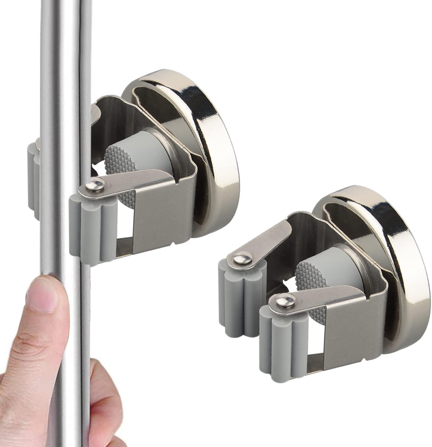Ccykxacrochet Magnétique Robuste, Porte - Balai Magnétique Fort Support Mural, Sans Perçage Porte - Balai Mobile Pour Rangement Et Gestion Des (pack De 2)