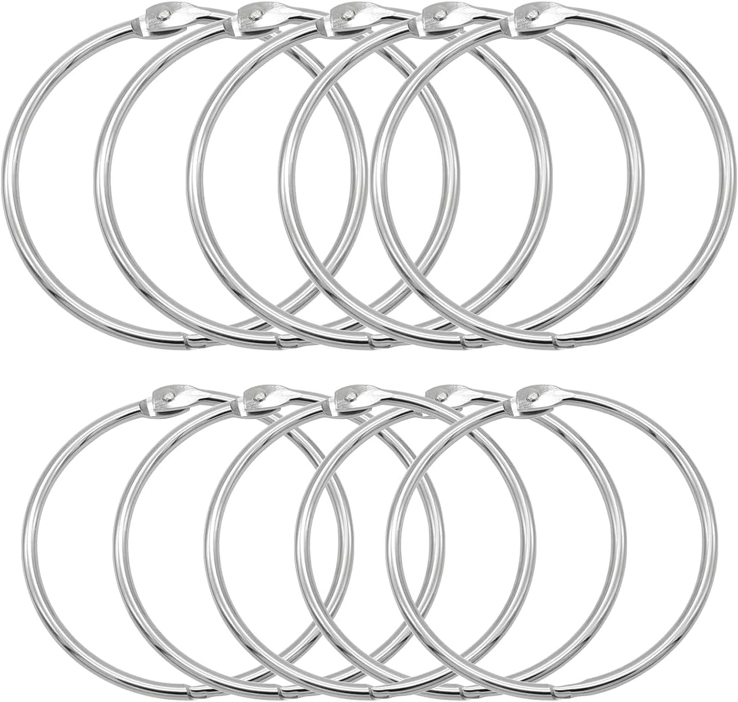 Ccykxalot De 10 Anneaux De Reliure, 80mm Anneaux Ouverts En Métal Polyvalent Avec Fermeture Rapide Pour Rideau De Douche Porte-clés Scrapbooking