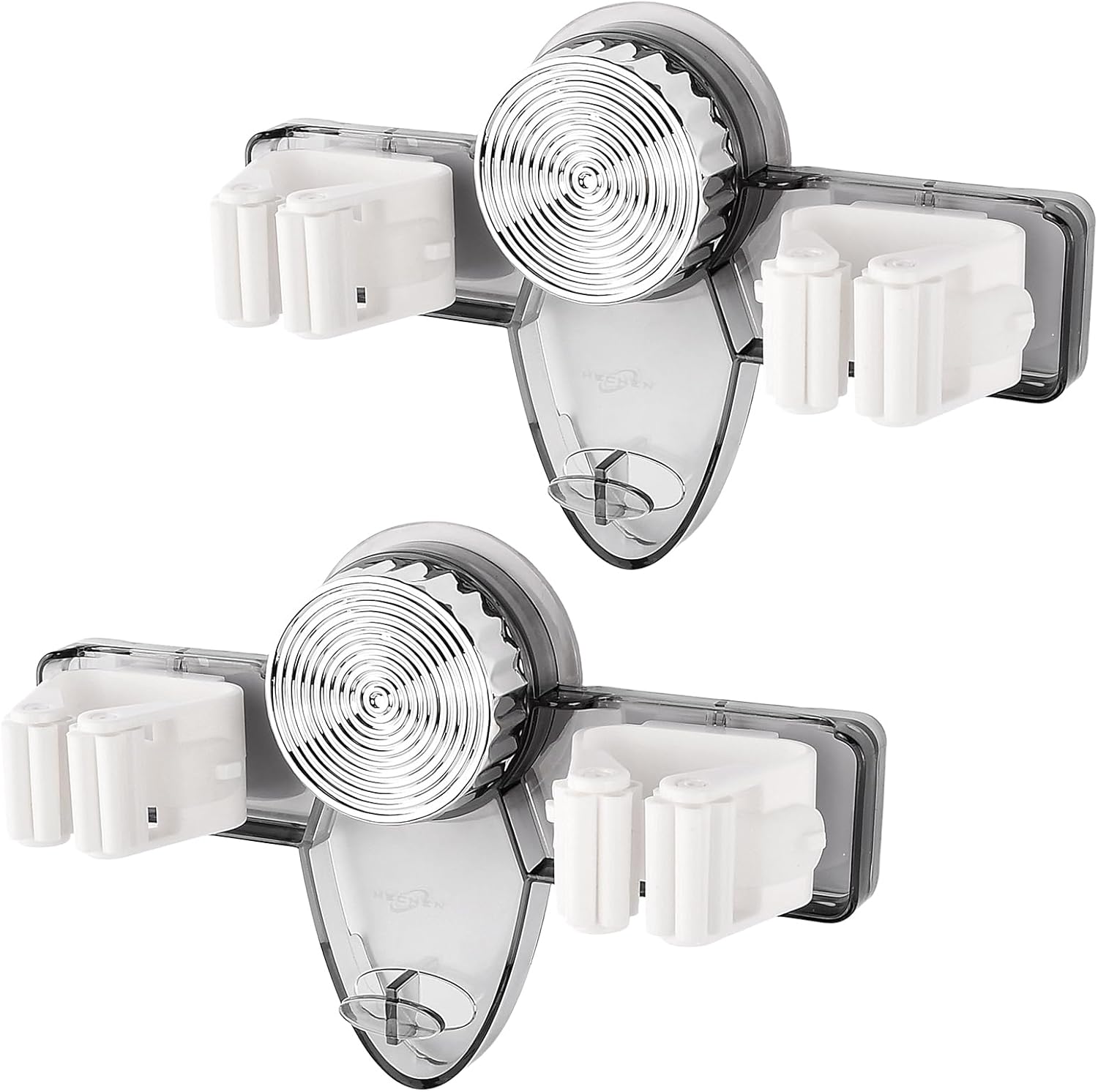 Ccykxalot De 2 Supports De Balai À Franges Ventouse, Porte Mural Vadrouille Sans Perçage, Organisateur Outils Nettoyage Pour Salle De Bain Gris Transparent