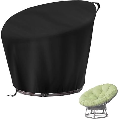 Ccykxa Schwarzer Uv-beständiger Stuhlkissenbezug, 210d Oxford-gewebe, Terrassenstuhlbezug Mit Silberbeschichtung Für Gartenmöbel, Größen 47, 24x18, 11x35, 04