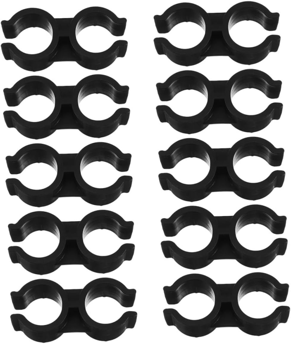 Ccykxa10pièces Clips De Fixation Double Pour Manche De Balai Et Pelle À Poussière Support De Manche Pour Balai Et Râteau Accessoires De Rangement Ménager