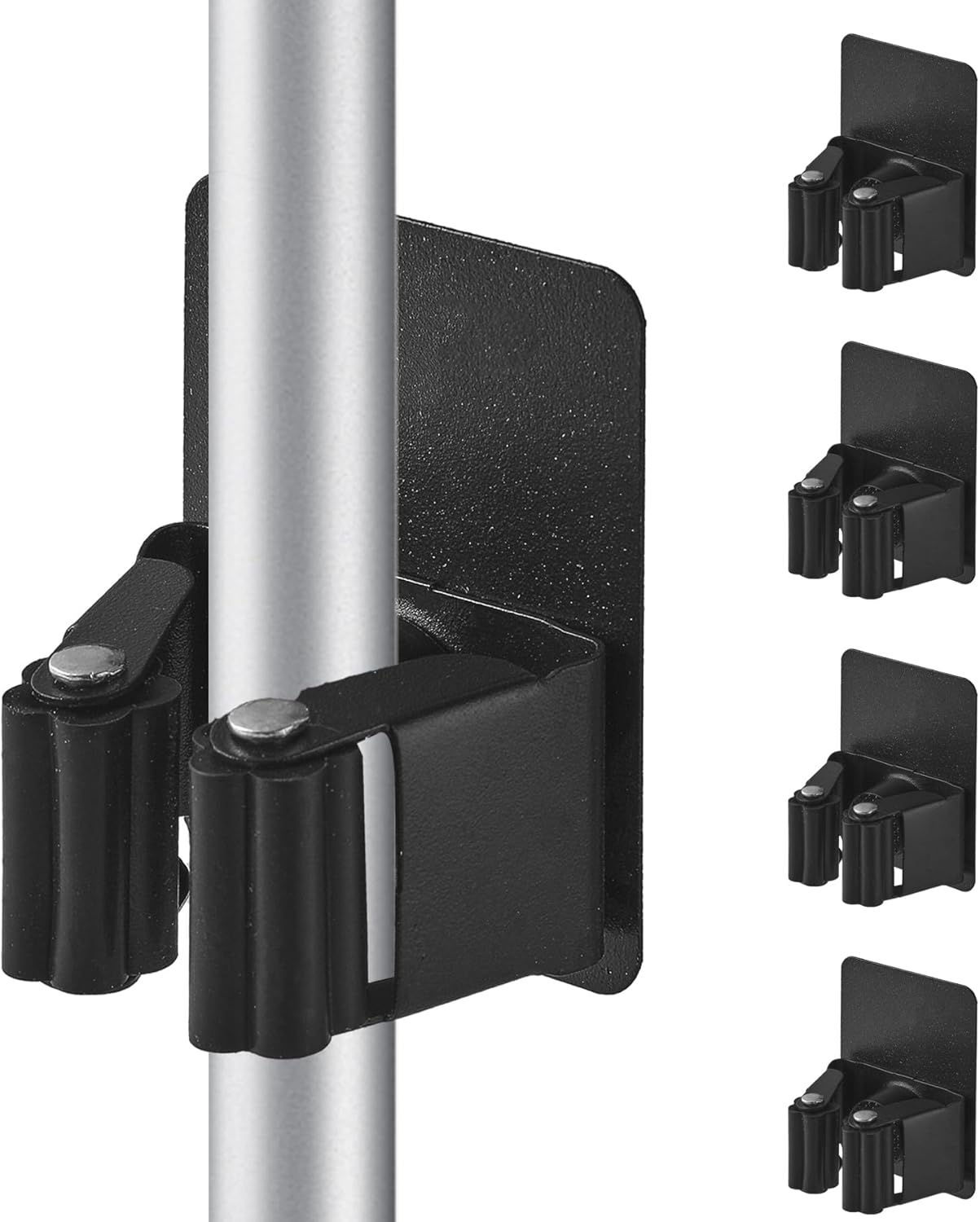 Ccykxa4 Pièces Porte Balais Mural, Support Balais Mural En Acier Inoxydable Auto Sans Percage Pour Cuisine, Salle De Bain, Placard, Jardin, Garage (noir)