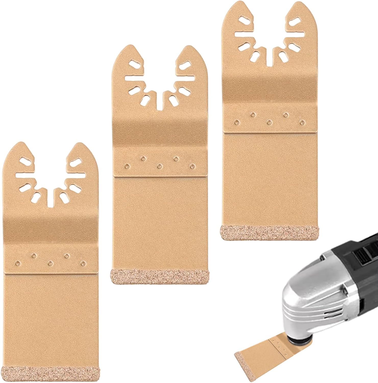 Lot De 3 Lame De Scie Diamantée Oscillante Universelle, 35 Mm Lames En Carbure, Ajustement Lame Multi-outils Coupe Dics Pour Enlever Les Carrelage Et Mortier
