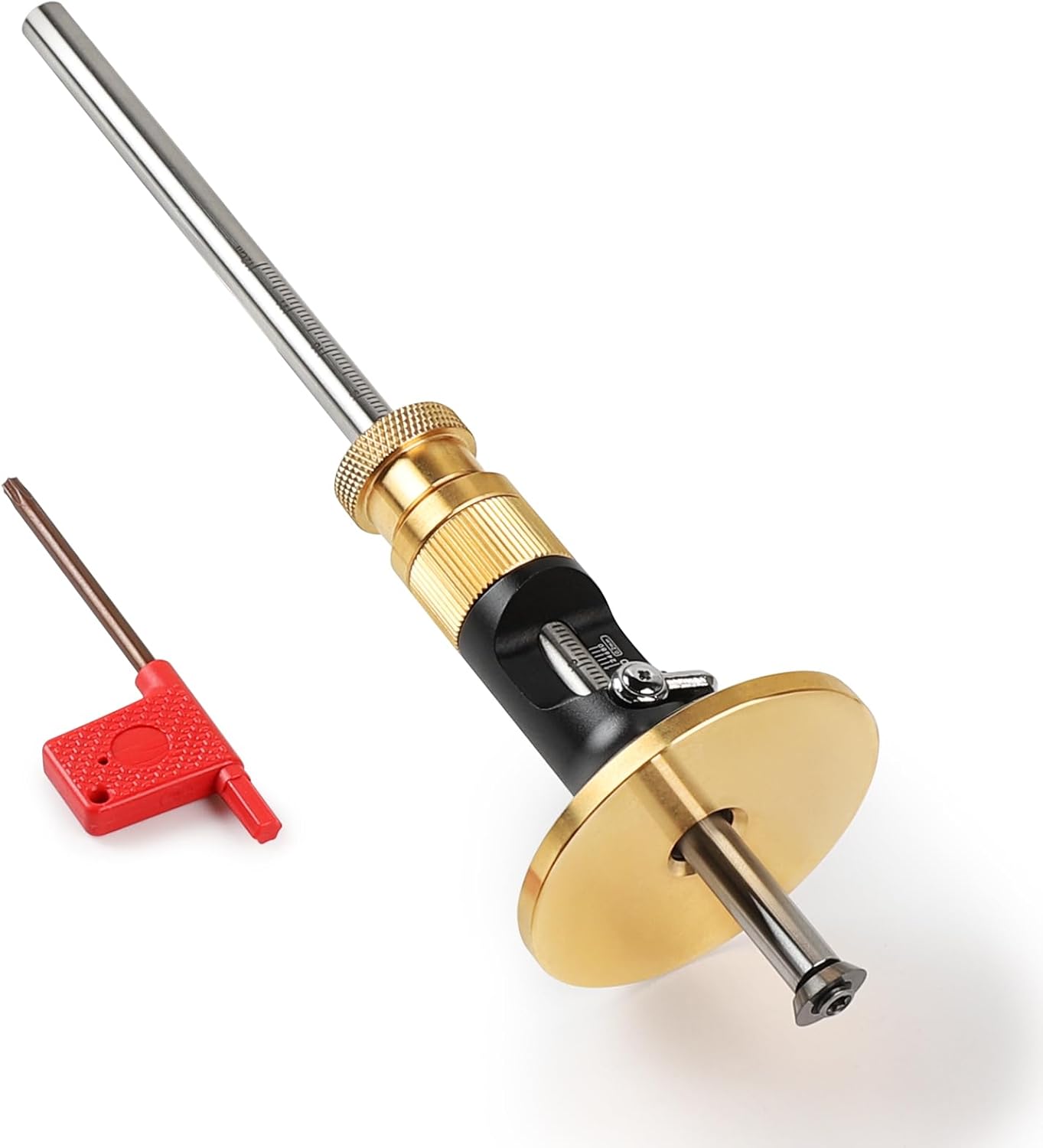 Trusquin De Traçage Avec Fonction De Micro Réglage, Marquage De Menuisiers Lecture Métrique De 12cm, Calibre De Scribe À Bois Outils À Tracer Jauge En Métal Pour La Mesure De Profondeur