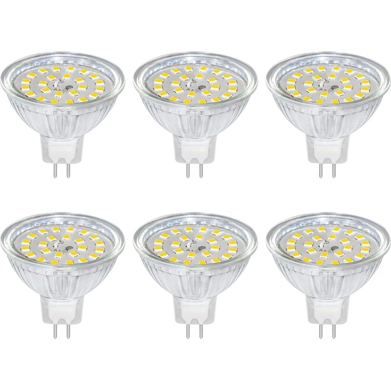 Gu5.3 Led-lampe, 12 V, 5 W, Neutralweiß (4000 K), Ø 50 Mm, Entspricht Gu5.3 35 W/50 W, 500 Lm, Ac/dc 12 V Mr16, Gu5.3 Einbau-led-strahler Für Garten/eingangsbereich, Nicht Dimmbar, 6er-pack