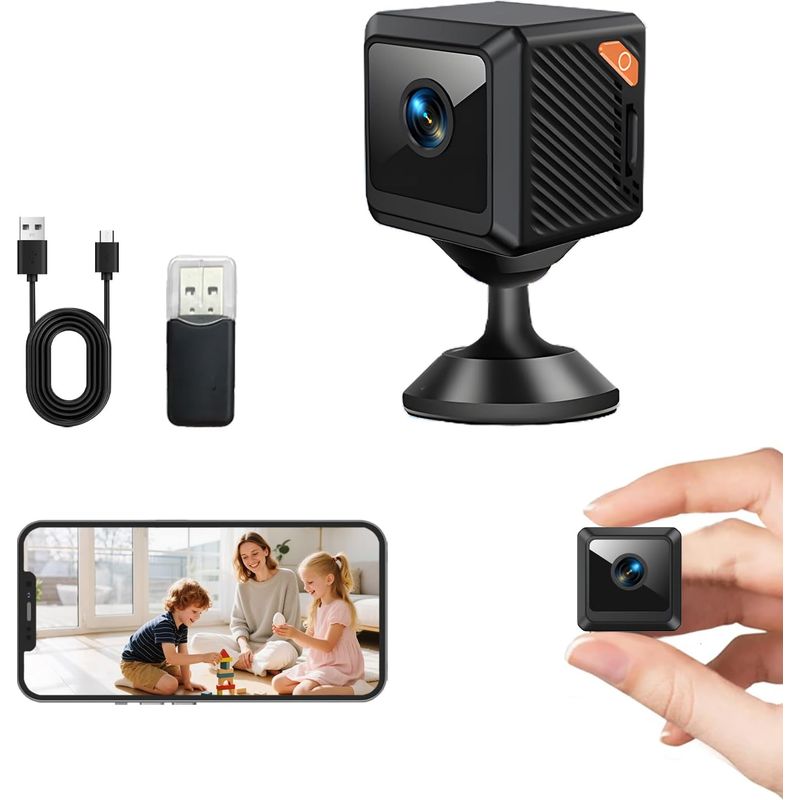 Mini-kamera, Wlan-überwachungskamera Mit Nachtsicht, Bewegungserkennung Und Dualem Speicher, Fernsteuerbar Per App, X6-32g