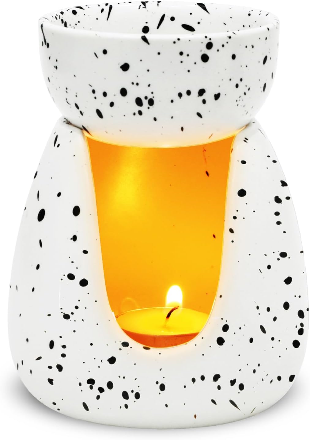 Brûleurs Huile Essentielle En Céramique, Lampe À Parfum En Céramique, Brûleur À Type Divisé, Veilleuse Chauffe-parfum Pour Décoration Salon,chambre,bureau - Encre Éclaboussée