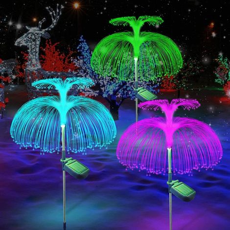 Doppellagige Solar-lichtwellenleiterlampe – Quallenförmige Pendelleuchte – Wasserdichte Und Dekorative Außenleuchte, 2 Stück