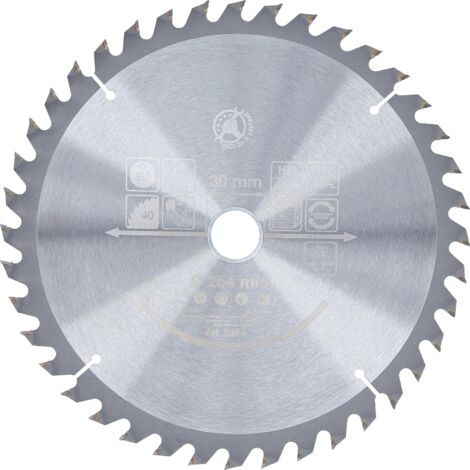 1 Kreissägeblatt, 40 Zähne, Hartmetall, Ø 254 Mm, Für Holz Und Metall