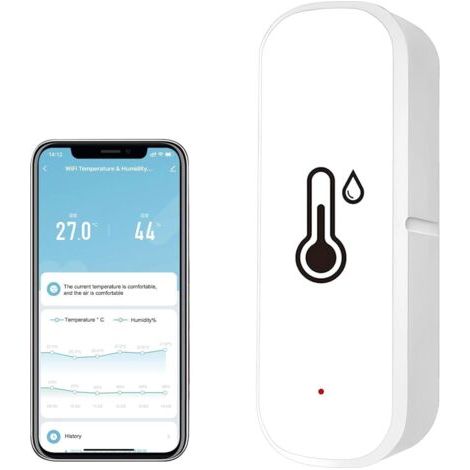 1 Wlan-fähiges Thermometer-hygrometer, Sensor Für Temperatur Und Luftfeuchtigkeit Im Innen- Und Außenbereich, Kompatibel Mit Alexa Und Google Home