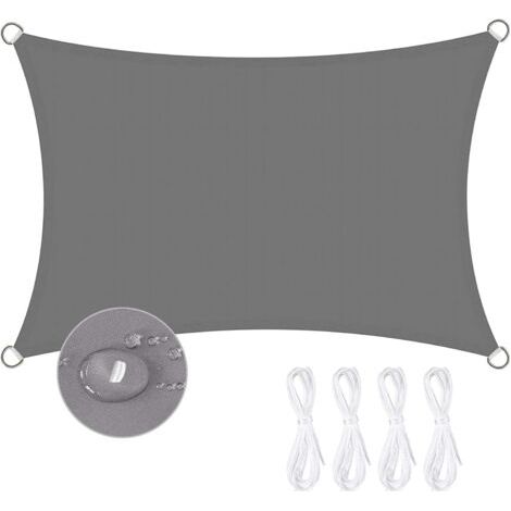 1 Sonnensegel, Rechteckig, 2 X 3 M, Wasserdichtes Polyester, 95 % Uv-schutz, Für Terrasse, Garten, Balkon