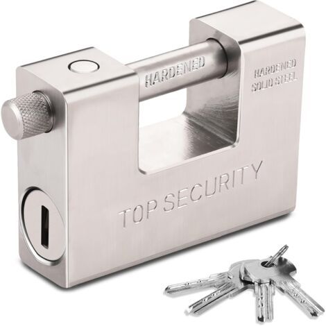 1 Vorhängeschloss, 12,7 Mm Gehärteter Stahlbügel, Robustes 1,1 Kg Gehäuse, 6-stift-zylinder, Für Container, Tore, Lagerhallen