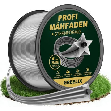 3 Mm X 120 M Trimmerfaden – Verstärkter Nylon-sternprofil-schneidkopf, Scharf