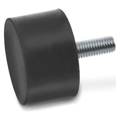 5 M10-stopper Aus Naturschwarzem Gummi, 50 Mm Durchmesser, 40 Mm Höhe, Für Transportwagen