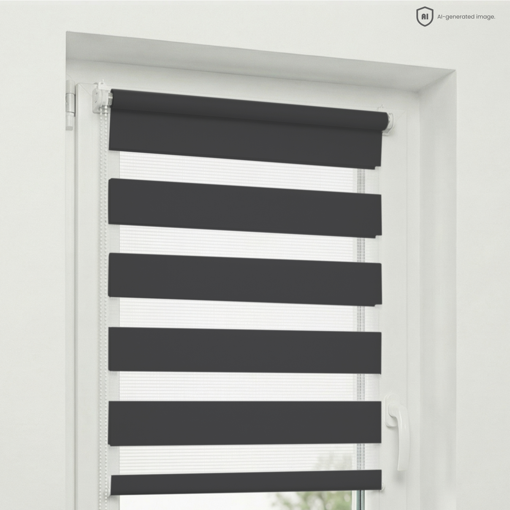 Estika Doppelrollo Tag & Nacht Ohne Bohren - 95 X 150 Cm - Anthrazit - Sonnenschutz Für Fenster Im Innenbereich, Duo Rollo Halbtransparent, Klemmfix Fensterrollo