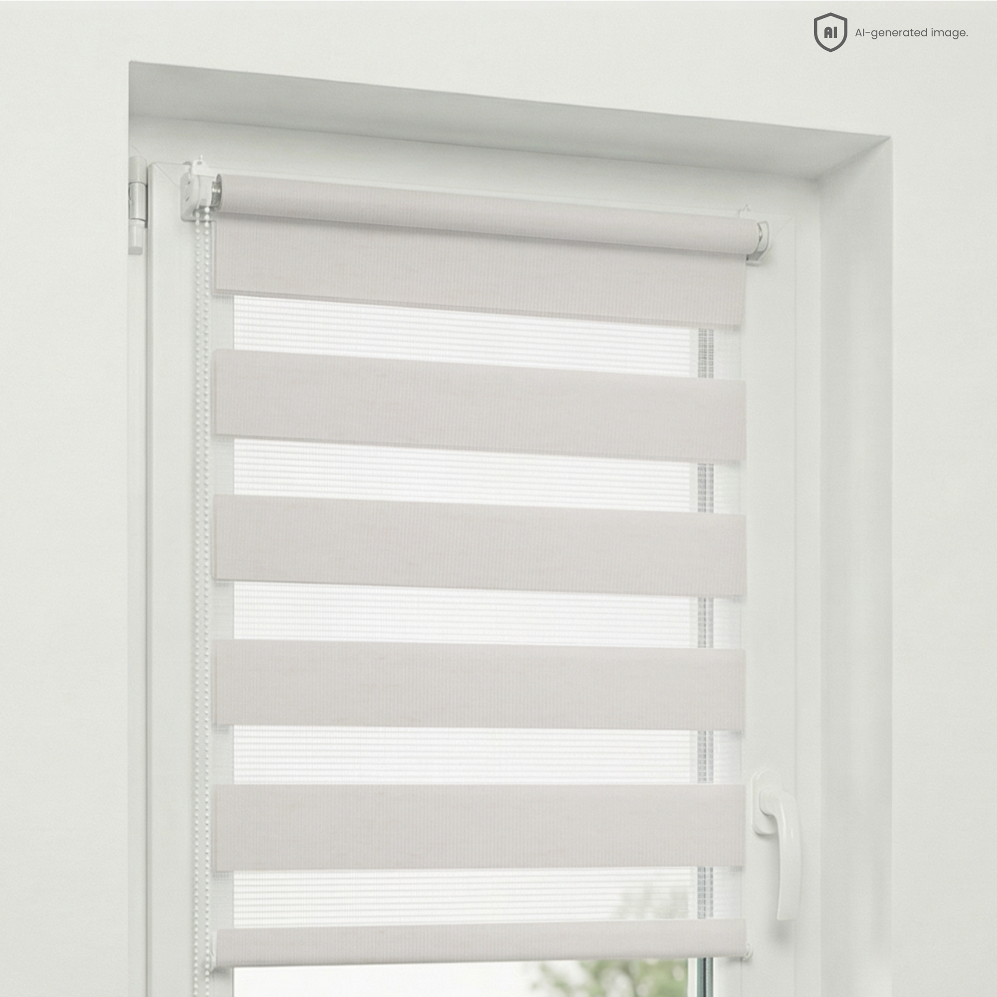 Estika Doppelrollo Tag & Nacht Ohne Bohren - 90 X 150 Cm - Hellbeige - Sonnenschutz Für Fenster Im Innenbereich, Duo Rollo Halbtransparent, Klemmfix Fensterrollo